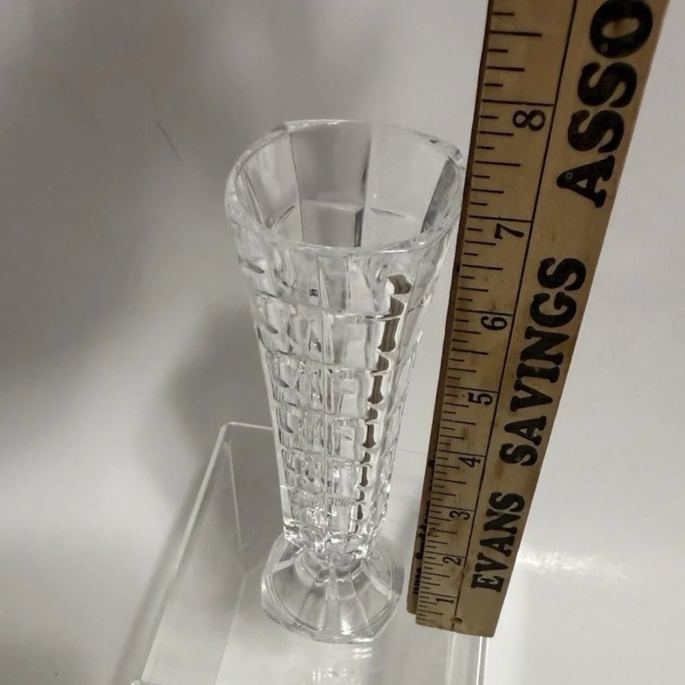 Vintage Crystal D'Arques Cheverny Bud Vase France Clear Lead Crystal Footed 6.5